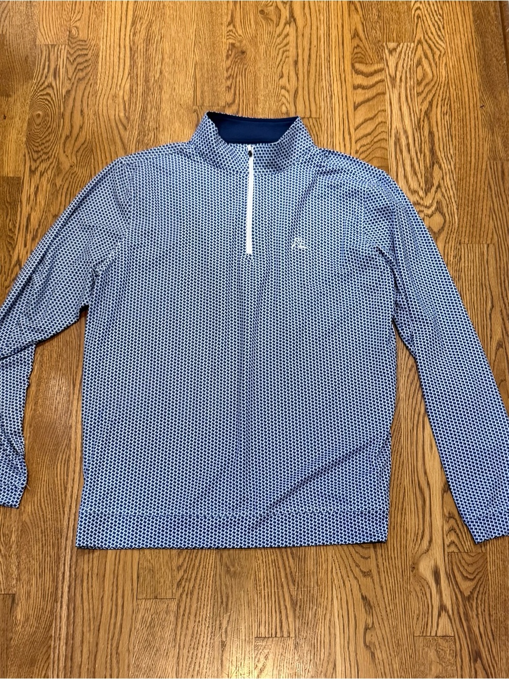 Rhoback Men's Navy  Quarter-Zip Pullover Texas pattern